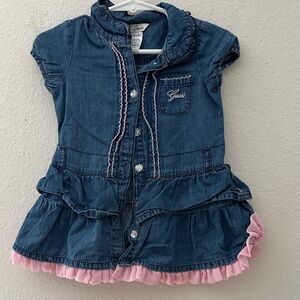 Guess Kids Denim Jacket with Pink Trim